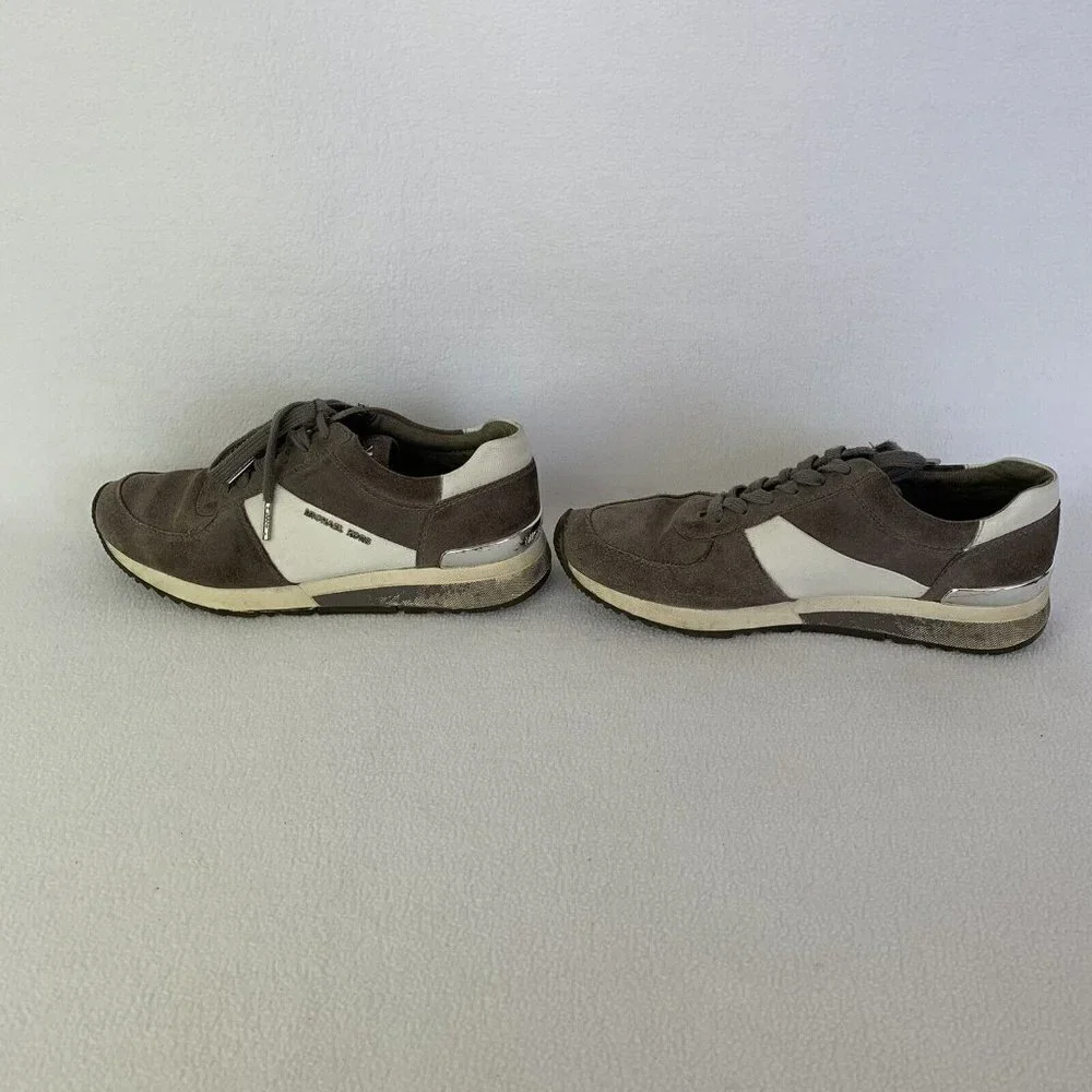 Michael Kors Women's Size 8M Gray Suede Trainer Fashion Sneakers Read